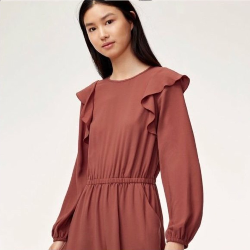 Aritzia fleurette ruffle jumpsuit